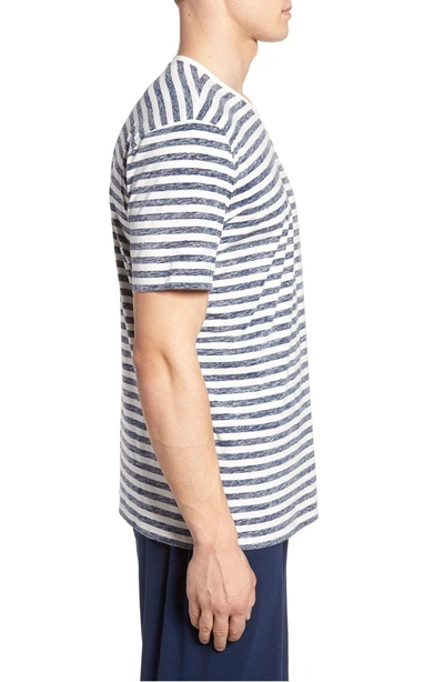 Shop Daniel Buchler Reverse Stripe T-shirt In Navy Stripe