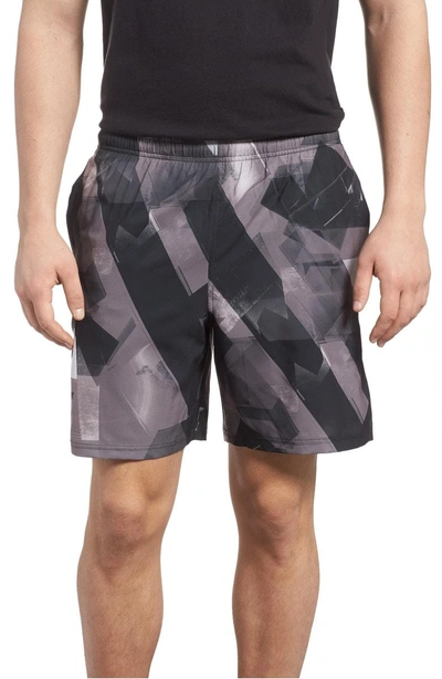 Shop Under Armour Launch Running Shorts In Anthracite/ Black/ Reflective