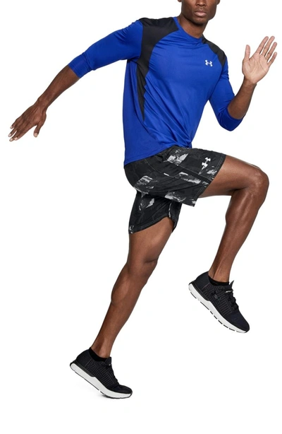 Shop Under Armour Launch Running Shorts In Steel/ Black/ Reflective