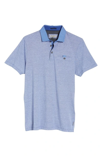 Shop Ted Baker Lental Trim Fit Polo In Bright Blue