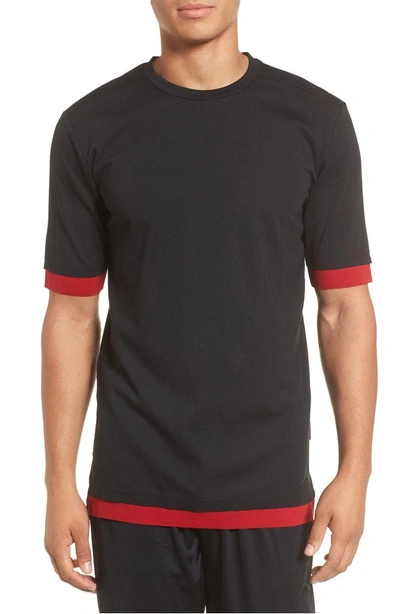 Shop Nike Sportswear Tech T-shirt In Black/ Gym Red/ Anthracite