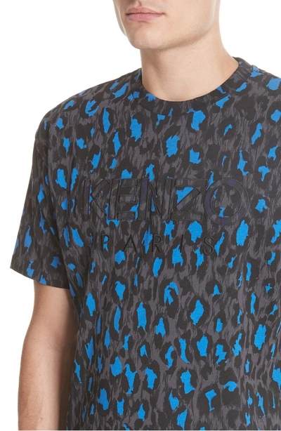 Shop Kenzo Straight Leo Print T-shirt In Anthracite