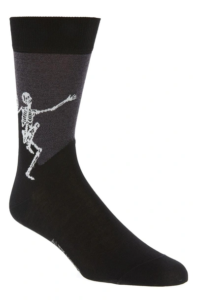 Shop Alexander Mcqueen Dancing Skeleton Socks In Black