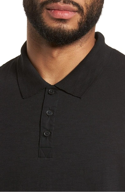 Shop Vince Regular Fit Slub Polo In Black