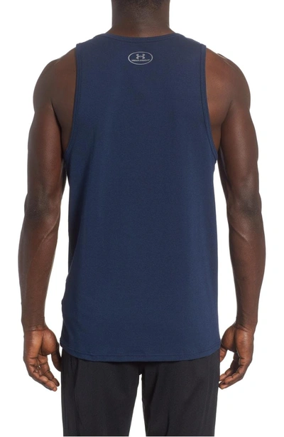 Shop Under Armour Split Sportstyle Tank In Academy Blue/quirky Lime