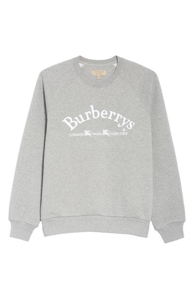 Shop Burberry Battarni City Logo Sweatshirt In Pale Grey Melange