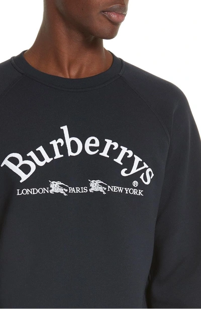 Shop Burberry Battarni City Logo Sweatshirt In Navy