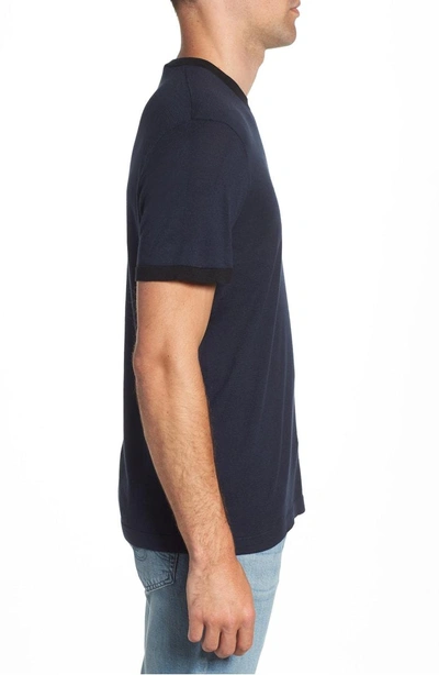 Shop James Perse Regular Fit Ringer T-shirt In French Navy/ Black