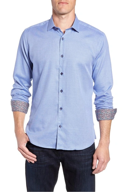 Shop Jared Lang Trim Fit Sport Shirt In Blue
