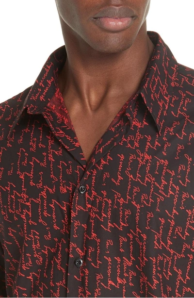 Shop Givenchy Cat Scratch Print Sport Shirt In Red