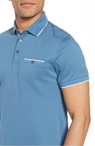 Shop Ted Baker Derry Modern Slim Fit Polo In Blue