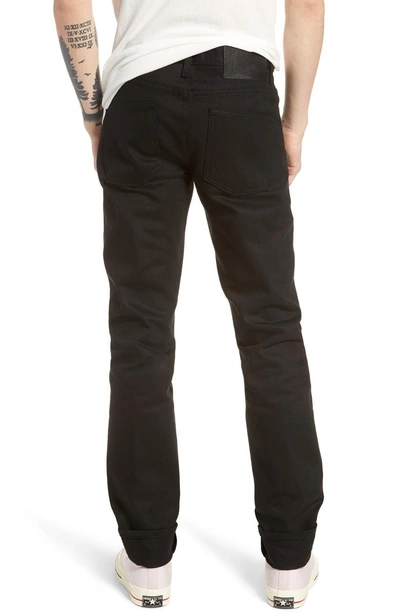 Shop Naked And Famous Naked & Famous Super Skinny Guy Skinny Fit Jeans In Solid Black Selvedge