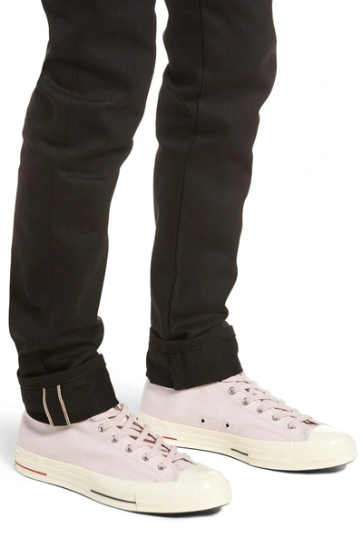 Shop Naked And Famous Naked & Famous Super Skinny Guy Skinny Fit Jeans In Solid Black Selvedge