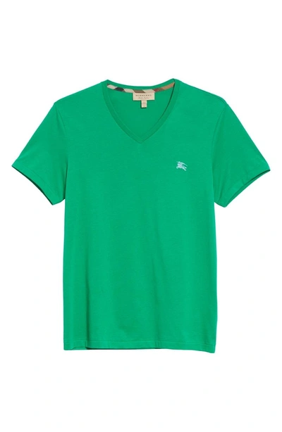 Shop Burberry Jadford V-neck T-shirt In Bright Green