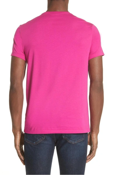 Shop Burberry Jadford V-neck T-shirt In Bright Pink