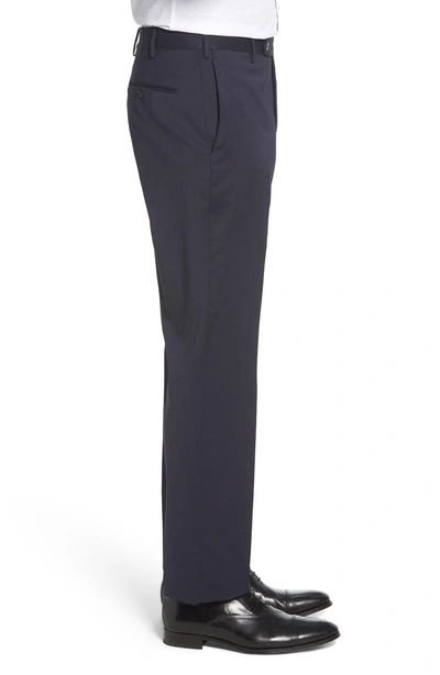 Shop Zanella Parker Flat Front Stretch Wool Trousers In Navy