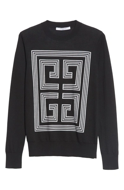 Shop Givenchy 4g Intarsia Wool Sweater In Black