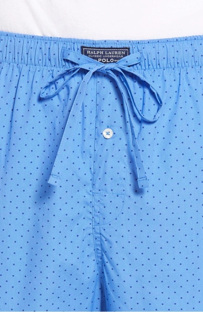 Shop Polo Ralph Lauren Dot Cotton Pajama Pants In Harbour Island Blue/ Navy