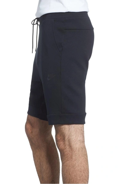 Shop Nike Nsw Tech Fleece Shorts In Black/ Black/ Black