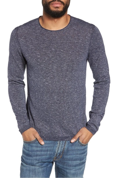 Shop John Varvatos Slim Fit Cotton Blend Sweater In Officer Blue