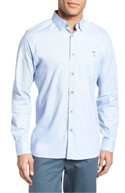 Shop Ted Baker Slim Fit Textured Sport Shirt In Blue
