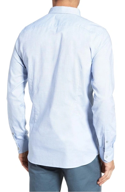 Shop Ted Baker Slim Fit Textured Sport Shirt In Blue