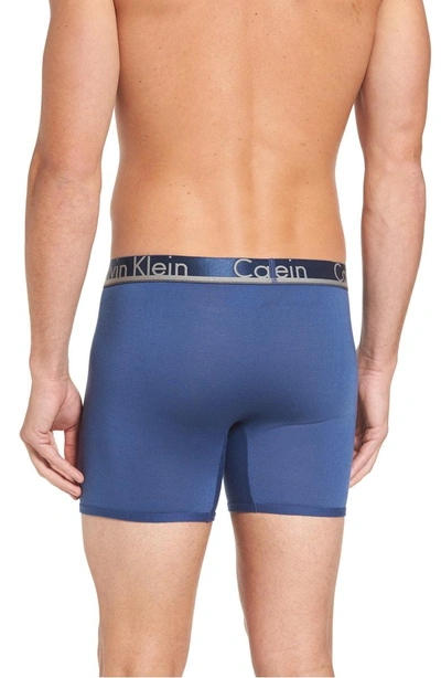 Shop Calvin Klein 3-pack Comfort Microfiber Boxer Briefs In Airforce