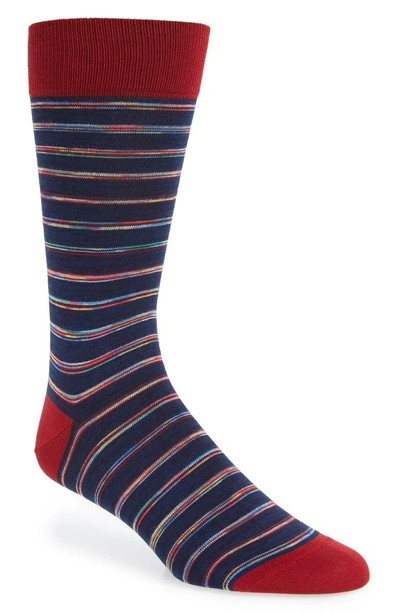 Shop Bugatchi Mercerized Socks In Navy
