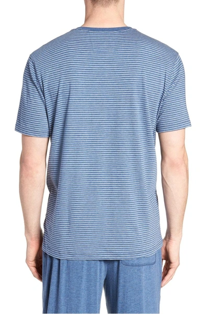 Shop Daniel Buchler Stripe Pima Cotton & Modal V-neck T-shirt In Navy