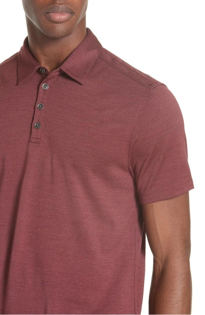 Shop John Varvatos Hampton Silk Blend Jersey Polo In Bordeaux