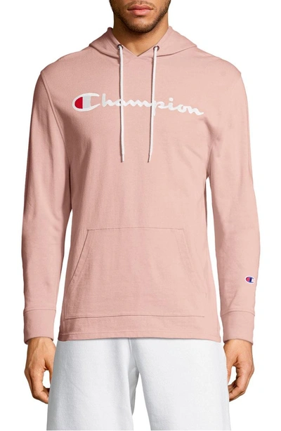 Shop Champion Embroidered Logo Hoodie In Dream Pink