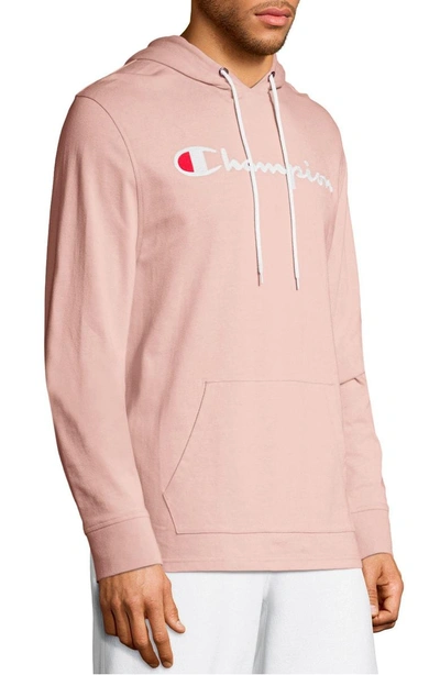 Shop Champion Embroidered Logo Hoodie In Dream Pink
