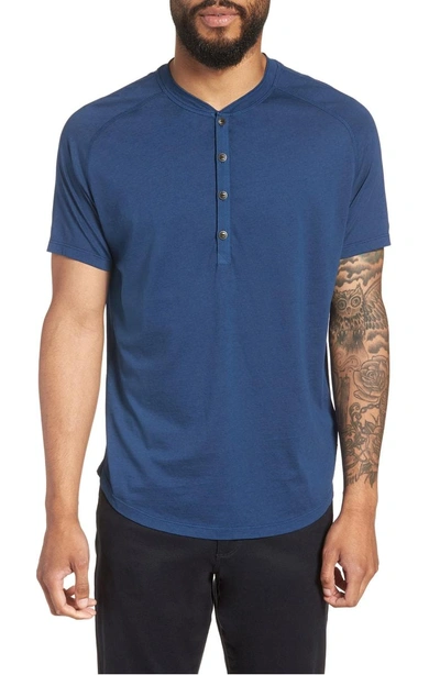 Shop Good Man Brand Slim Fit Jersey Henley T-shirt In Indigo