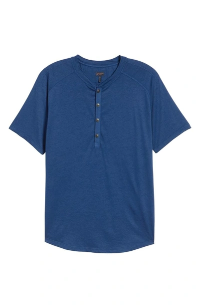 Shop Good Man Brand Slim Fit Jersey Henley T-shirt In Indigo