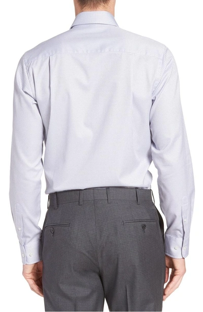 Shop David Donahue Trim Fit Check Dress Shirt In Grey