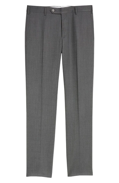 Shop Zanella Parker Solid Stretch Trousers In Grey