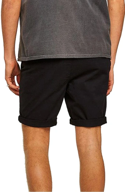 Shop Topman Skinny Fit Chino Shorts In Black