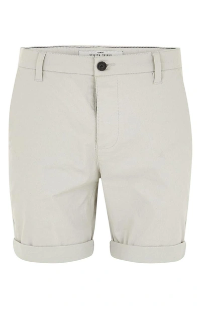 Shop Topman Skinny Fit Chino Shorts In Grey