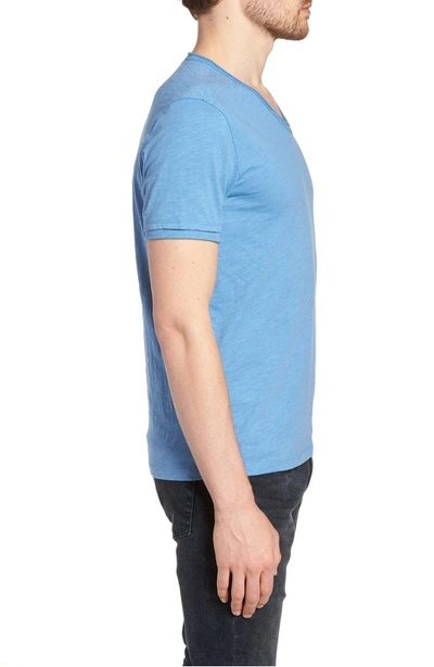 Shop John Varvatos Slim Fit Slubbed V-neck T-shirt In Petrol Blue