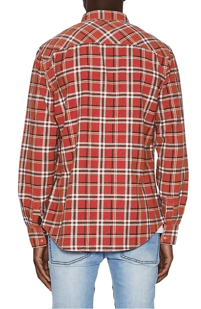 Shop Nxp Issued Trim Fit Woven Shirt In Red Check