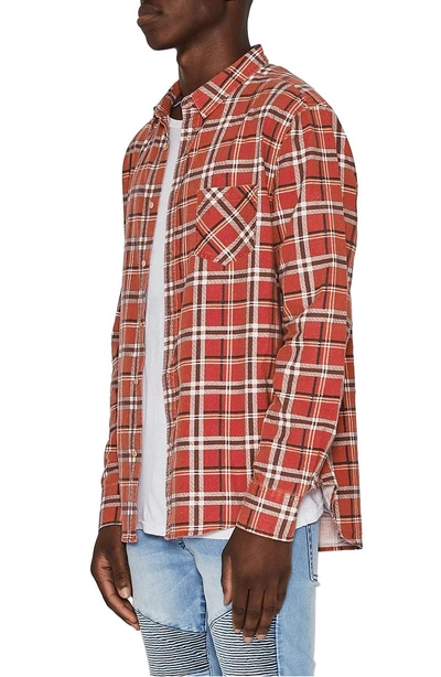 Shop Nxp Issued Trim Fit Woven Shirt In Red Check