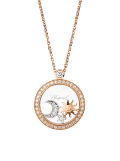 Shop Chopard Happy Diamonds & 18k Rose Gold Pendant Necklace