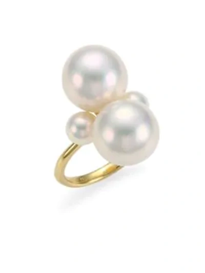 Shop Ippolita Nova 18k Yellow Gold & 4-pearl Snowman Ring