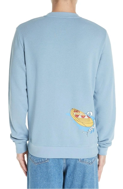 Shop Loewe Graphic Sweatshirt In Sky Blue