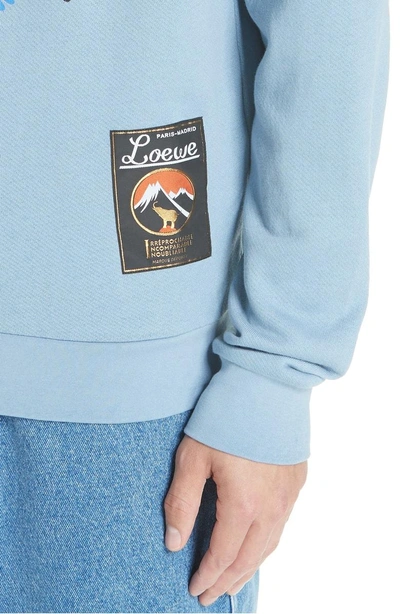 Shop Loewe Graphic Sweatshirt In Sky Blue