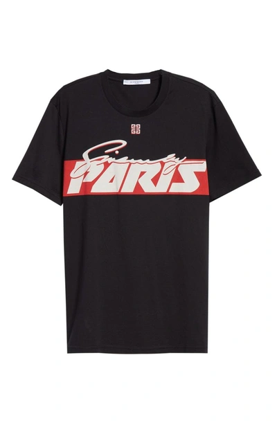 Shop Givenchy Paris Logo T-shirt In Black
