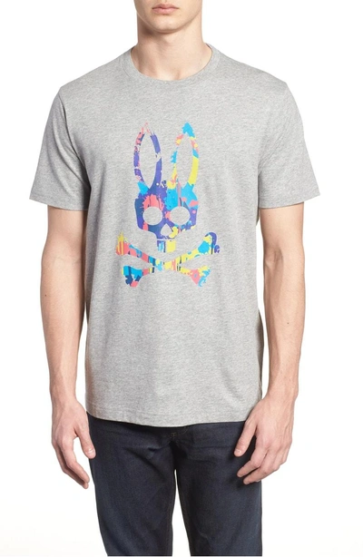 Shop Psycho Bunny Logo Graphic T-shirt In Heather Grey