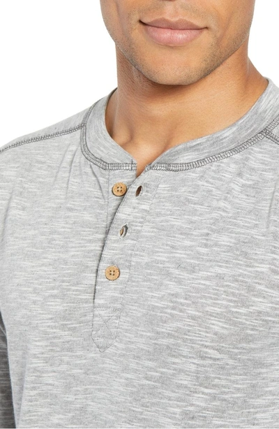 Shop Vintage 1946 Space Dyed Long Sleeve Henley In Light Grey