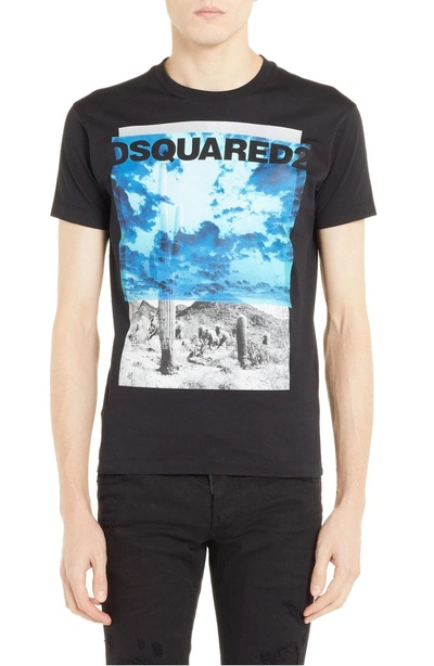 Shop Dsquared2 Picture Graphic T-shirt In Black