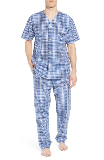 Shop Polo Ralph Lauren Walker Plaid Cotton & Linen Pajama Shirt In Walker Plaid/ Cruise Navy